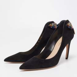 Pre Owned Dior Black Suede D-Butterfly Pumps Size 40