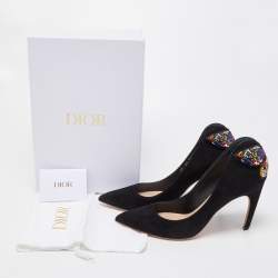 Pre Owned Dior Black Suede D-Butterfly Pumps Size 40