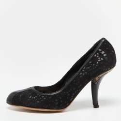 Dior Black Lasercut Leather Dior Byz Pumps Size 40  