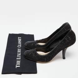 Dior Black Lasercut Leather Dior Byz Pumps Size 40  