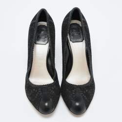 Dior Black Lasercut Leather Dior Byz Pumps Size 40  