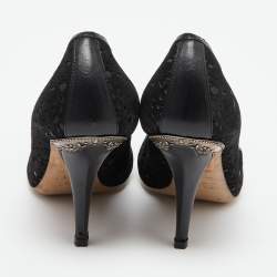 Dior Black Lasercut Leather Dior Byz Pumps Size 40  