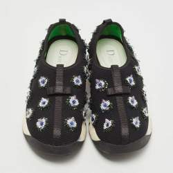 Pre Owned Dior Black Mesh Fusion Low Top Sneakers Size 36.5