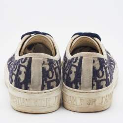 Dior Blue Oblique Canvas Walk'n'Dior Low Top Sneakers Size 38