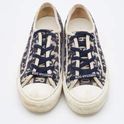 Dior Blue Oblique Canvas Walk'n'Dior Low Top Sneakers Size 38