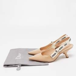 Pre Owned Dior Beige Patent Leather J'adior Slingback Pumps Size 37