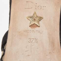 Dior Black Net and Suede J'adior Slingback Flats Size 37.5