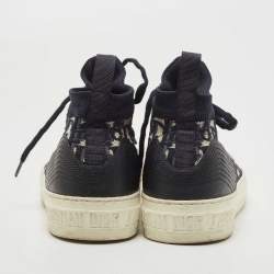 Pre Owned Dior Navy Blue Fabric and Leather Walk'n'dior Sneakers Size 38