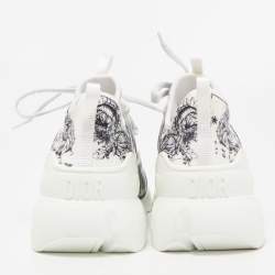 Dior White/Black Fabric and PVC D-Connect Sneakers Size 40