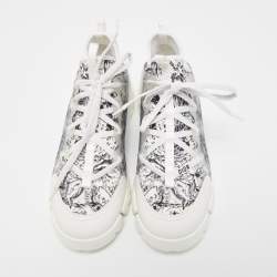 Dior White/Black Fabric and PVC D-Connect Sneakers Size 40
