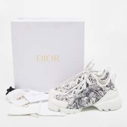 Dior White/Black Fabric and PVC D-Connect Sneakers Size 40