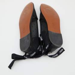 Pre Owned Dior Black Mesh and Leather Nicely D Espadrilles Size 36