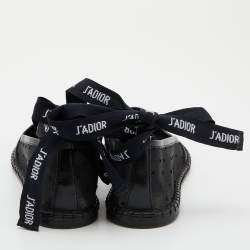 Pre Owned Dior Black Mesh and Leather Nicely D Espadrilles Size 36