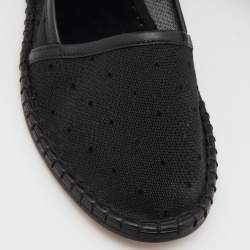 Pre Owned Dior Black Mesh and Leather Nicely D Espadrilles Size 36