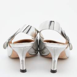 Dior Silver Patent Leather Jadior Slingback Pumps Size 38.5