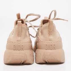 Pre Owned Dior Pink Neoprene and Leather D-Connect Sneakers Size 38.5