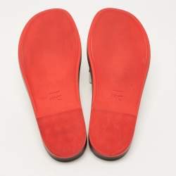 Pre Owned Dior Tricolor Leather Flat Slides Size 37