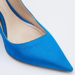 Pre Owned Christian Dior Blue Fabric Songe Pumps Size 38