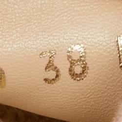 Dior Pink Logo Embroidered Canvas Granville Ankle Tie Wedge Espadrilles Size 38