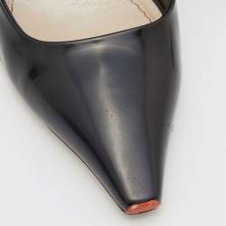 Pre Owned Dior Black Leather Curved Heel Pumps Size 40