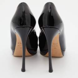 Pre Owned Dior Black Patent Leather Diorella Pumps Size 38 
