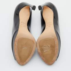 Pre Owned Dior Black Patent Leather Diorella Pumps Size 38 