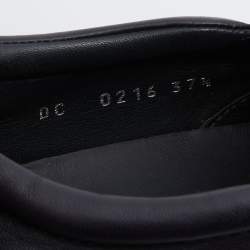 Pre Owned Dior Blue/Black Denim and Leather Happy Crystals Slip On Sneakers Size 37.5