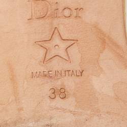 Dior Tricolor Logo Embroidered Canvas Dway Slide Sandals Size 38