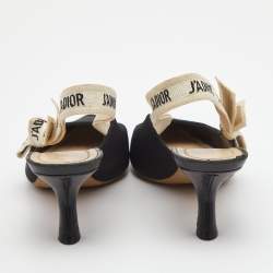 Dior Black Technical Fabric J'adior Slingback Pumps Size 35.5 