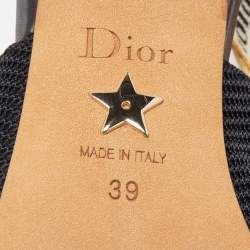 مملوكة مسبقًا Dior Black Technical Fabric J'adior Slingback Sandals Size 39