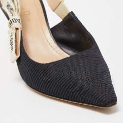 مملوكة مسبقًا Dior Black Technical Fabric J'adior Slingback Sandals Size 39