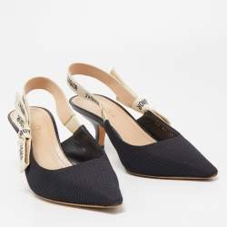 مملوكة مسبقًا Dior Black Technical Fabric J'adior Slingback Sandals Size 39