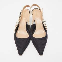 مملوكة مسبقًا Dior Black Technical Fabric J'adior Slingback Sandals Size 39
