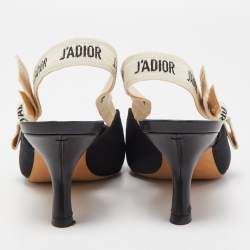 مملوكة مسبقًا Dior Black Technical Fabric J'adior Slingback Sandals Size 39