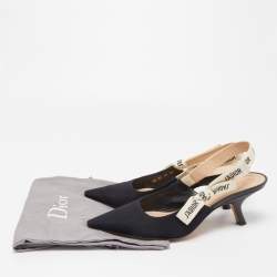 مملوكة مسبقًا Dior Black Technical Fabric J'adior Slingback Sandals Size 39