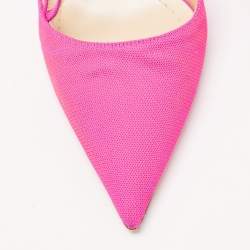 Pre Owned Dior Pink Canvas Wedge Strappy Slingback Sandals Size 39