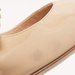 Pre Owned Dior Beige Patent Leather Baby-D Ballet Pumps Size 41