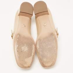 Pre Owned Dior Beige Patent Leather Baby-D Ballet Pumps Size 41