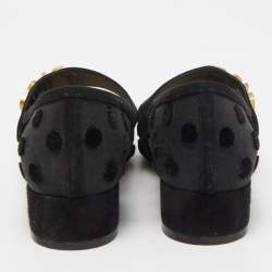 Pre Owned  Dior Black Suede And Mesh Baby-D Mary Jane Pumps Size 36