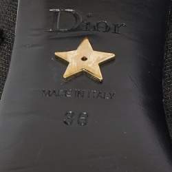 Pre Owned  Dior Black Suede And Mesh Baby-D Mary Jane Pumps Size 36