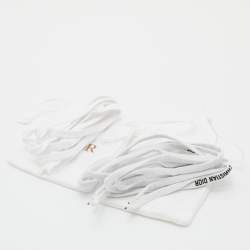 Pre Owned Dior White/Gold Oblique Canvas Walk'n'Dior Sneakers Size 38.5