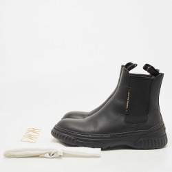 Pre Owned Dior Black Leather D-Racer Ankle Boots Size 38