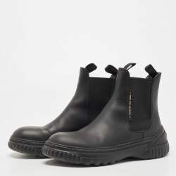 Pre Owned Dior Black Leather D-Racer Ankle Boots Size 38