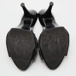 Dior Black Patent Leather Bow Strappy Slide Sandals Size 39