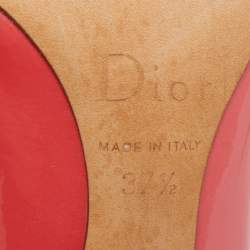 Pre Owned Dior Peach Patent Leather Pointed Toe Pumps Size 37.5