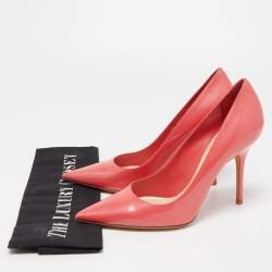 Pre Owned Dior Peach Patent Leather Pointed Toe Pumps Size 37.5