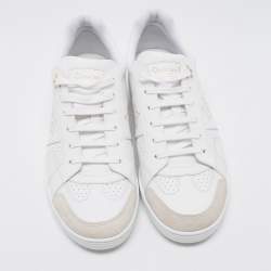Pre Owned Dior White Leather Star Low Top Sneakers Size 39