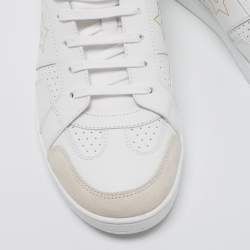 Pre Owned Dior White Leather Star Low Top Sneakers Size 39