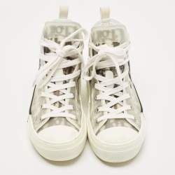 Dior Black/White Oblique Mesh B23 High Top Sneakers Size 36