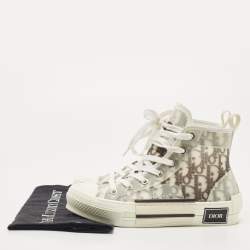 Dior Black/White Oblique Mesh B23 High Top Sneakers Size 36